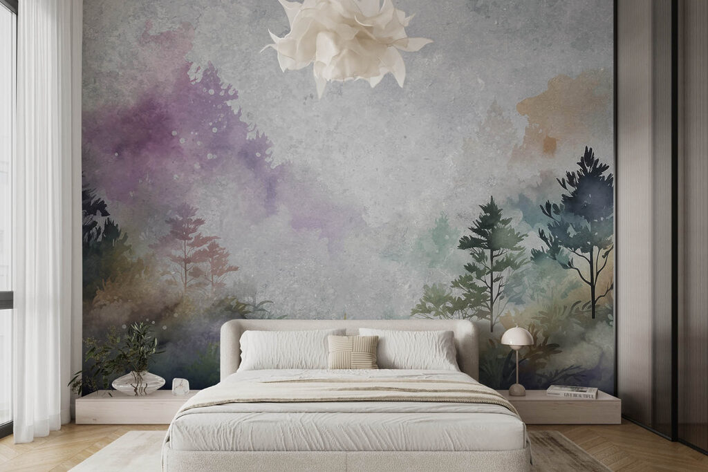 Pins sur fond vaporeux — intérieur 1