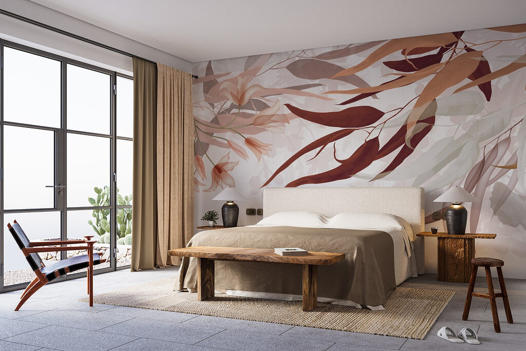 Feuilles et fleurs entrelacées — intérieur 1