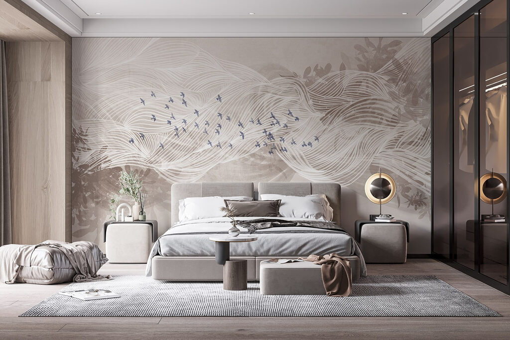 Oiseaux blancs et bleus — intérieur 1