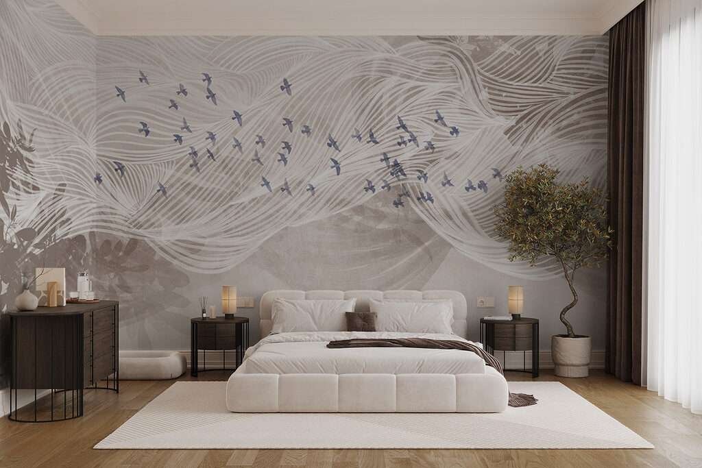 Oiseaux blancs et bleus — intérieur 3