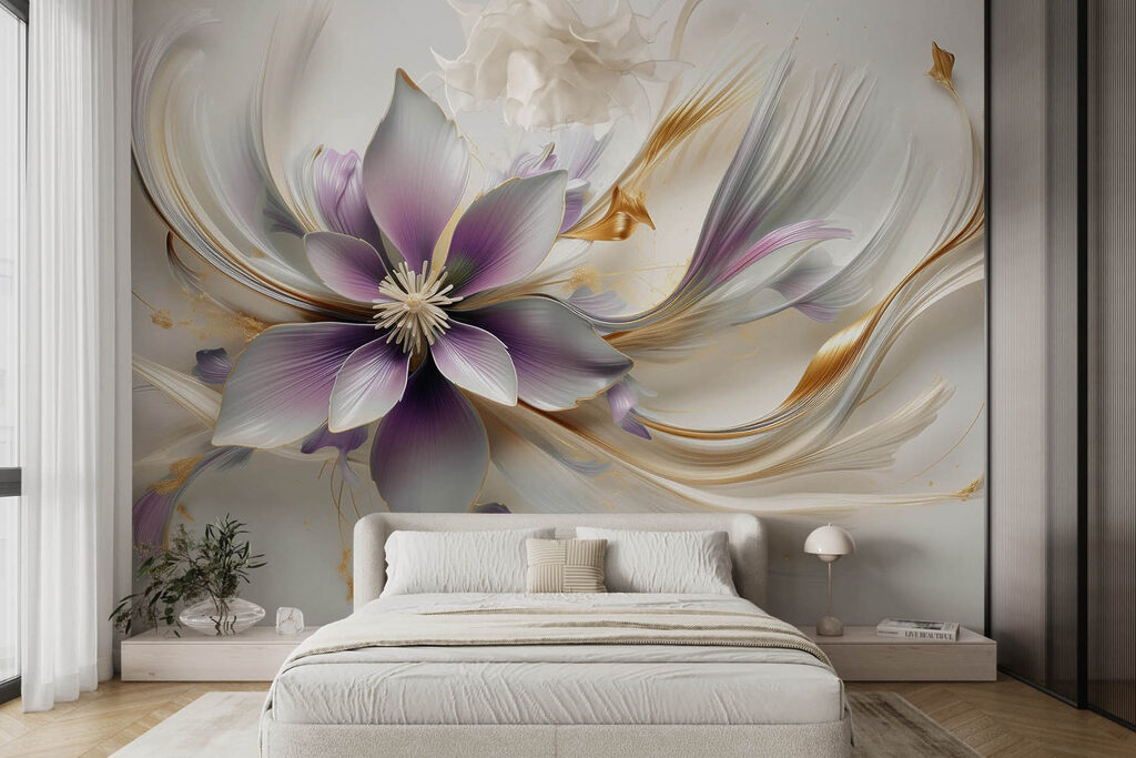 Fleur aux longues volutes dans un intérieur