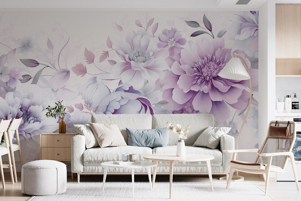 Fleurs entrelacées dans un intérieur