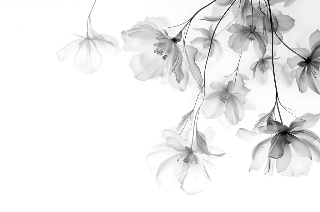 Fleurs en chute légère — motif complet