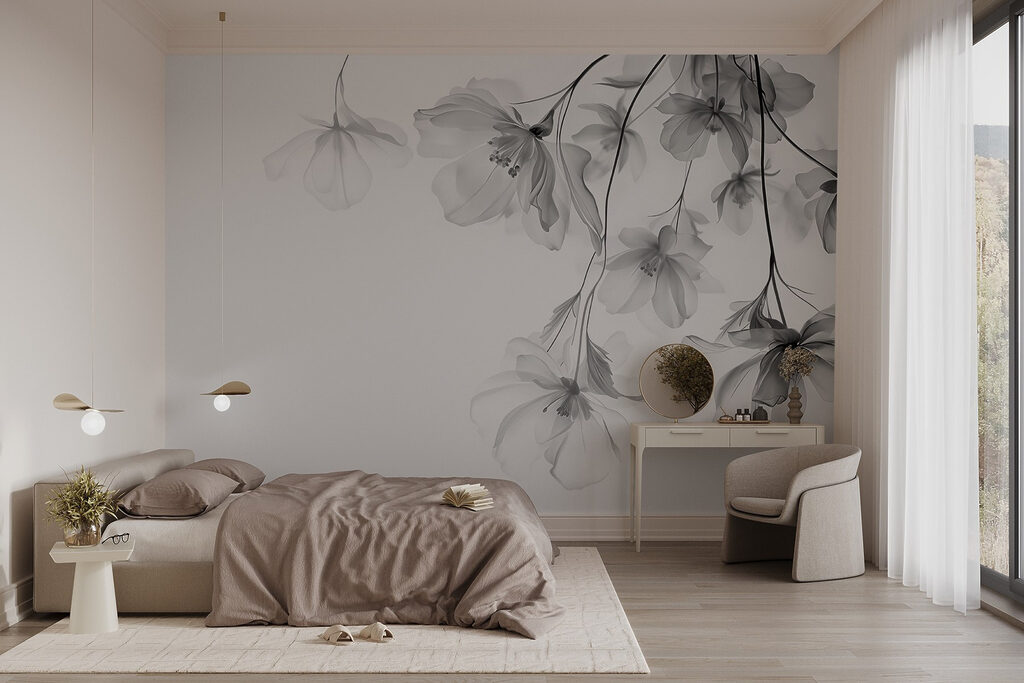 Fleurs en chute légère — intérieur 1