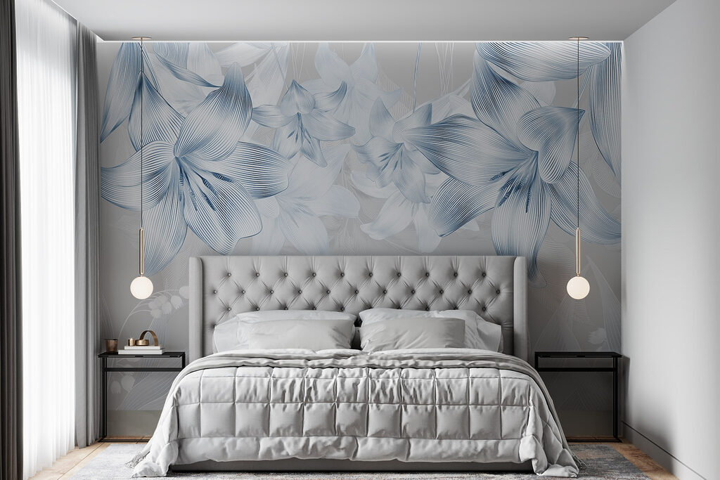 Fleurs retombantes dans un intérieur
