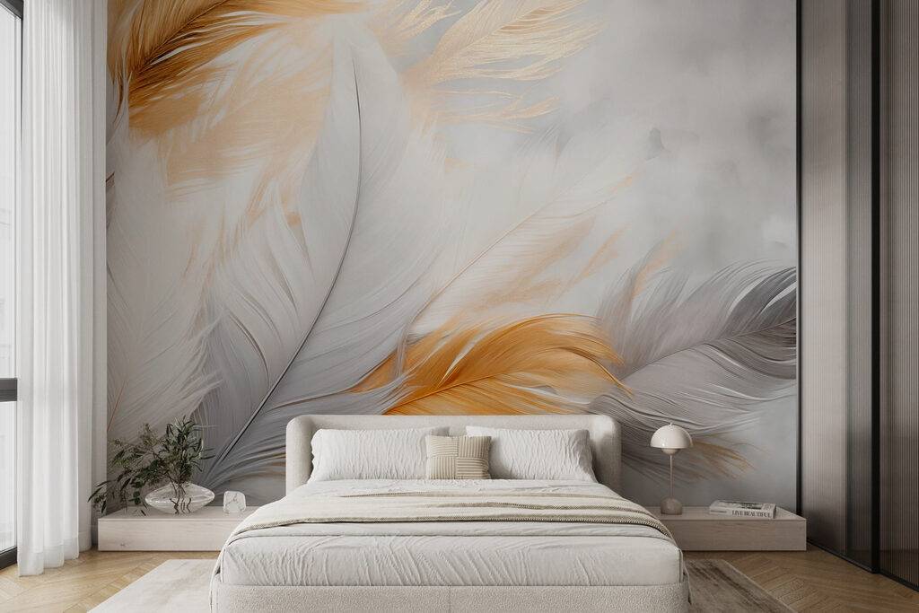 Plumes sur fond moucheté — intérieur 2