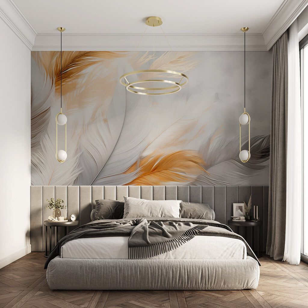 Plumes sur fond moucheté — intérieur 3