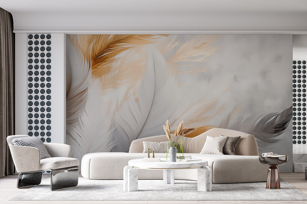 Plumes sur fond moucheté — intérieur 4