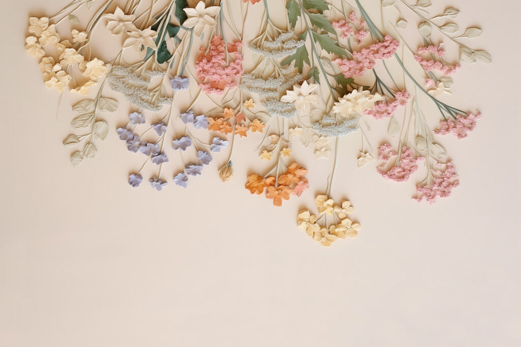 Grappes de petites fleurs — motif complet
