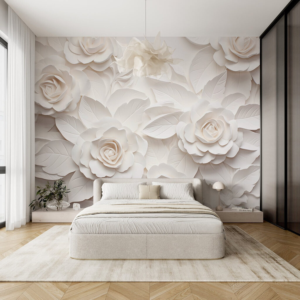 Fleurs en papier blanc — intérieur 3