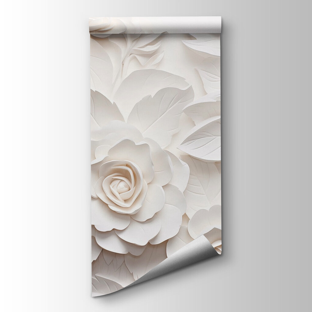 Fleurs en papier blanc — vue du produit