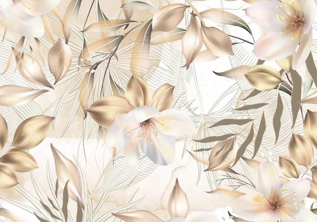 Fines fleurs tropicales — motif complet