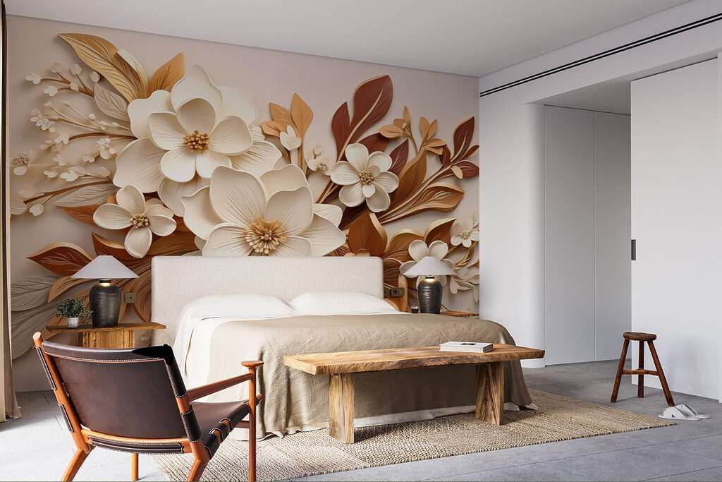 Fleurs et feuilles cuivrées — intérieur 2