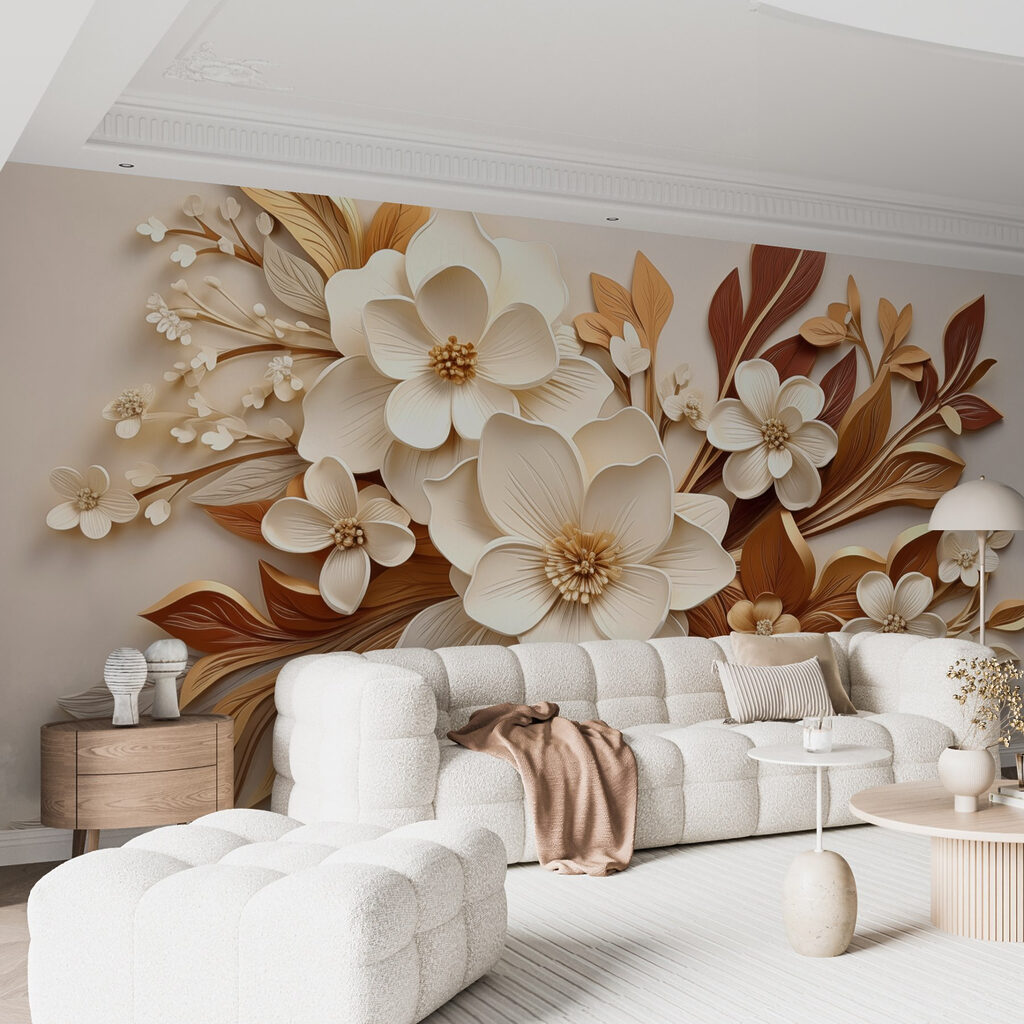 Fleurs et feuilles cuivrées — intérieur 3