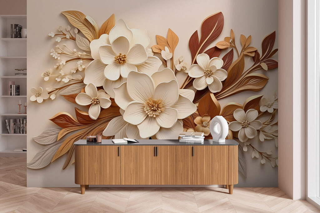Fleurs et feuilles cuivrées — intérieur 4