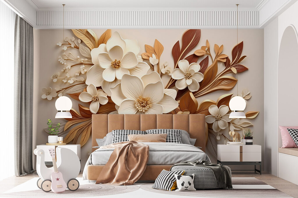 Fleurs et feuilles cuivrées — intérieur 5