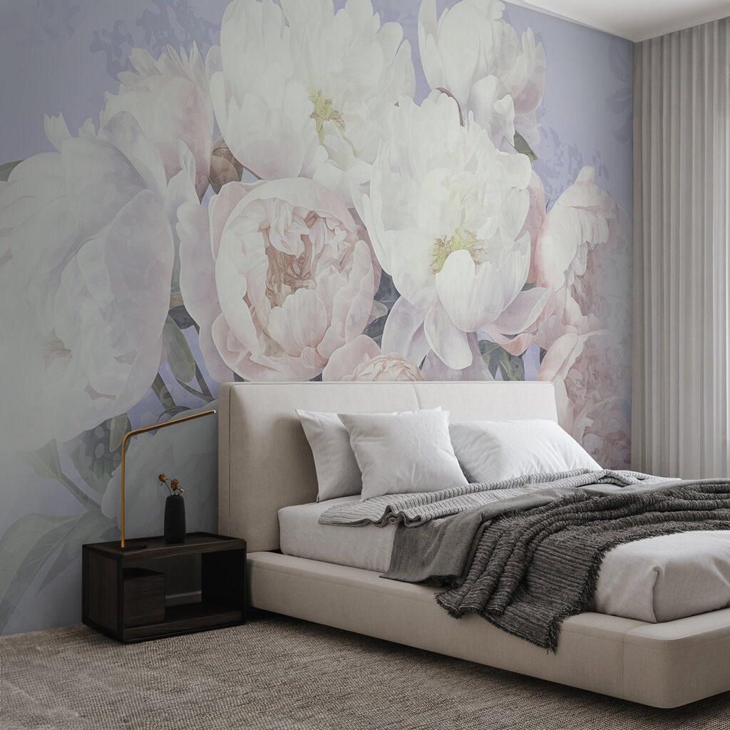 Bouquet aux contrastes doux dans un intérieur