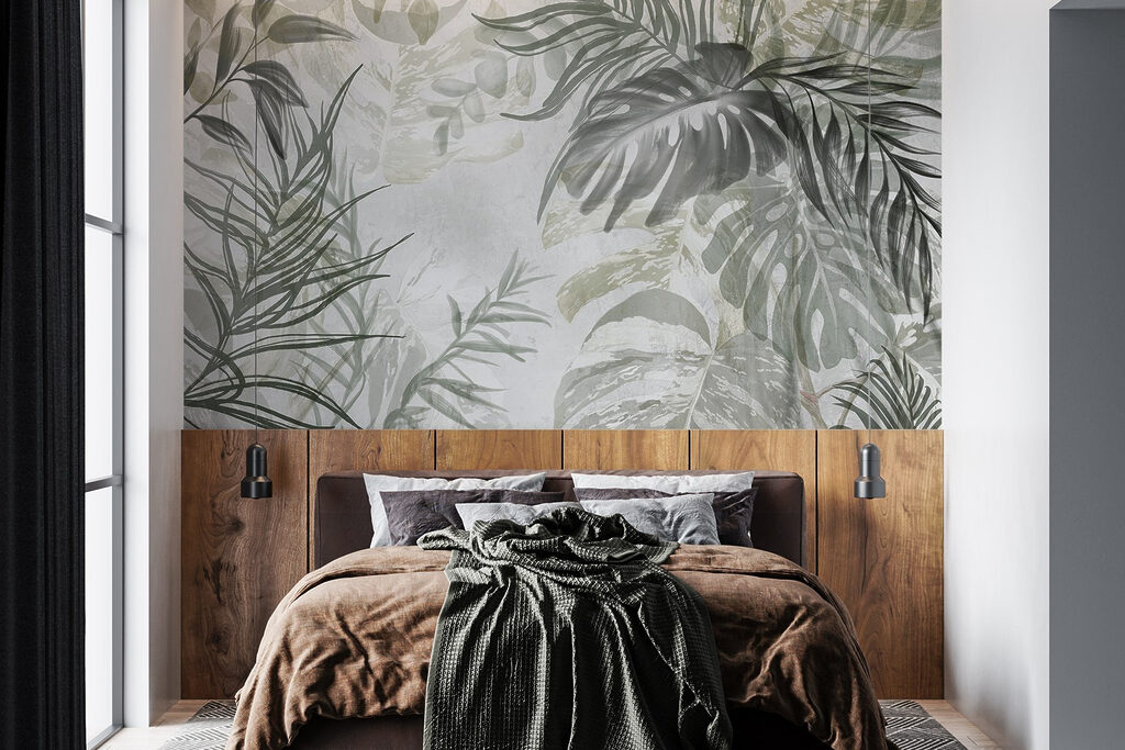 Feuilles et voile peint — intérieur 1