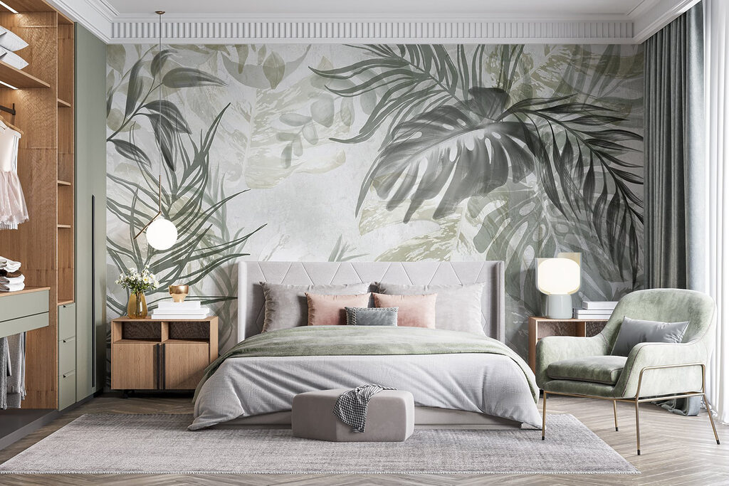 Feuilles et voile peint — intérieur 3