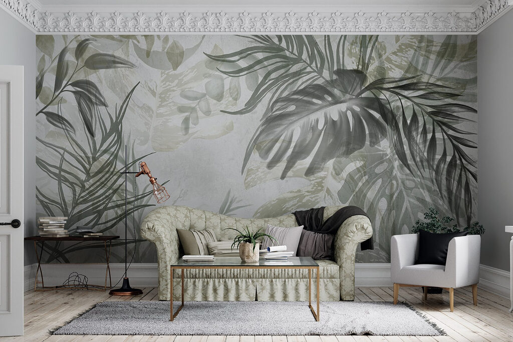 Feuilles et voile peint — intérieur 5