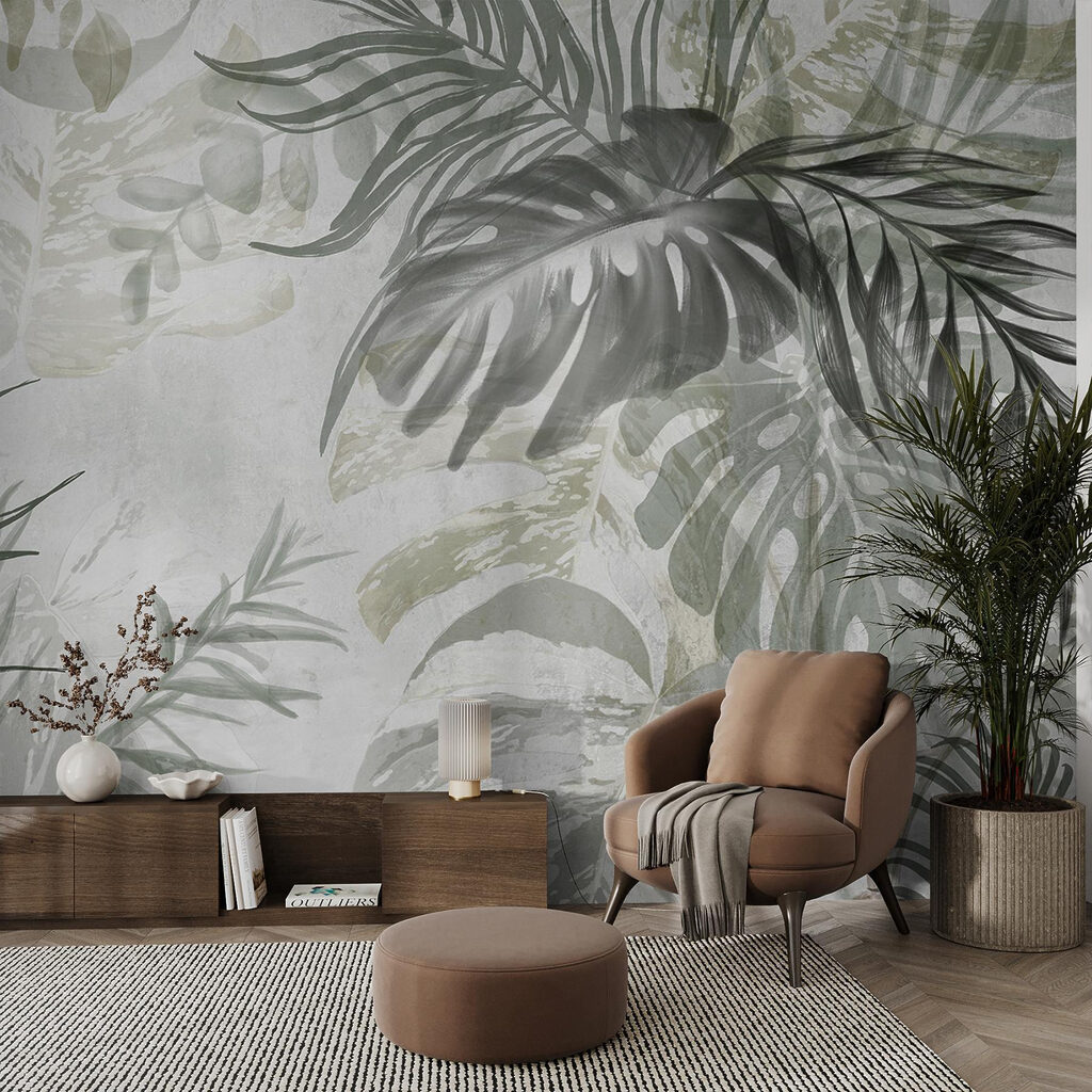 Feuilles et voile peint — intérieur 6