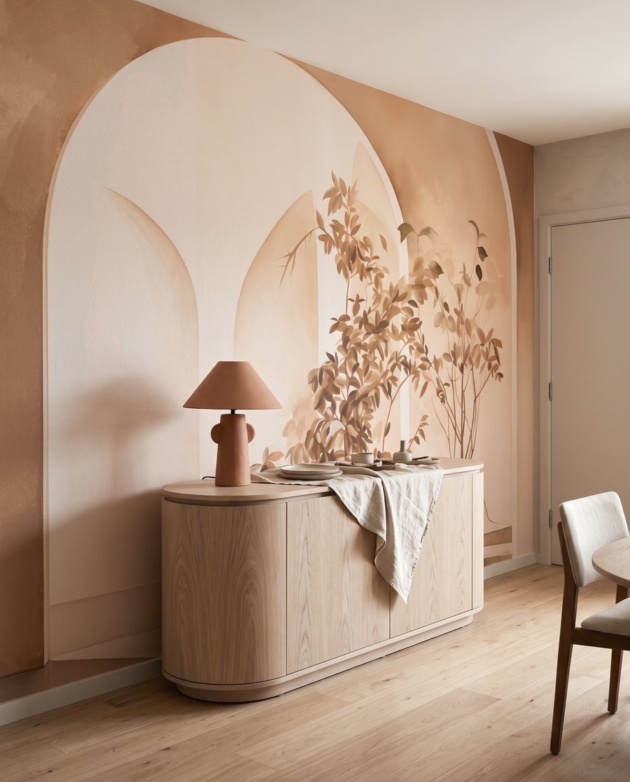 Rameaux sous l’arche dans un intérieur