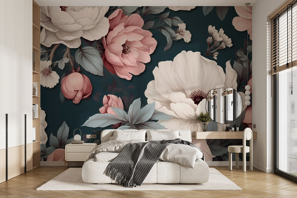 Fleurs roses et blanches — intérieur 1