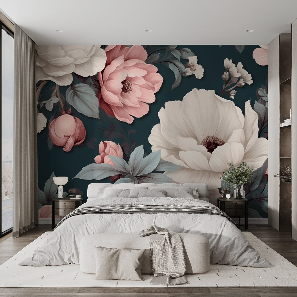 Fleurs roses et blanches — intérieur 2