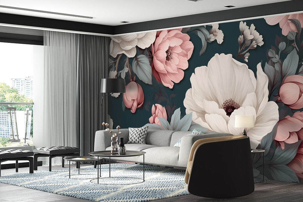 Fleurs roses et blanches — intérieur 3