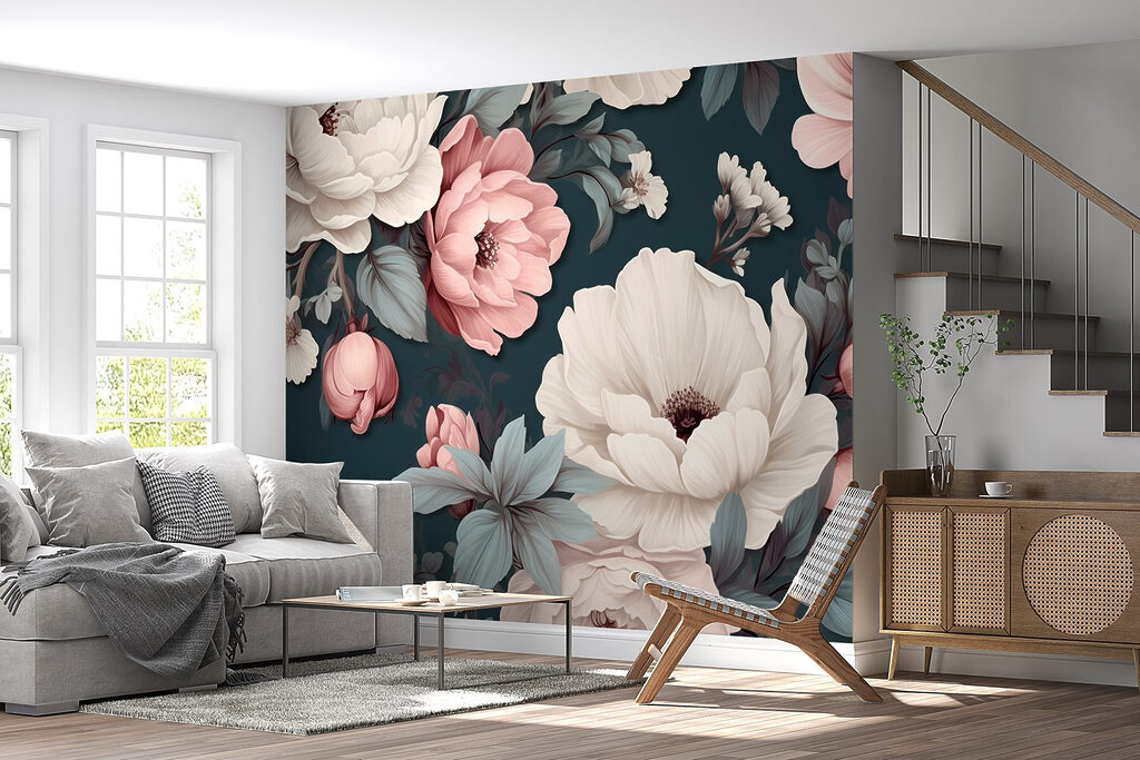 Fleurs roses et blanches — intérieur 5