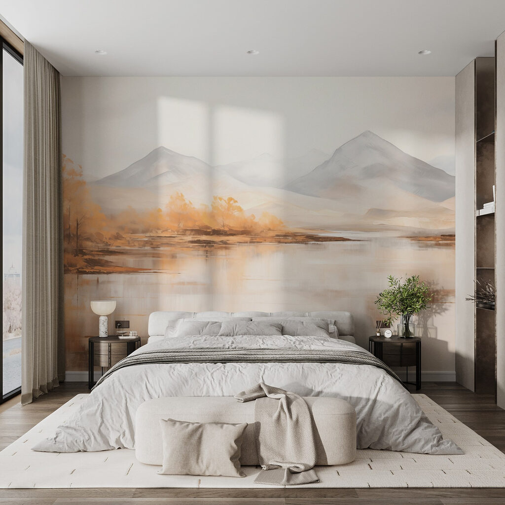 Lac et montagnes lointaines — intérieur 3