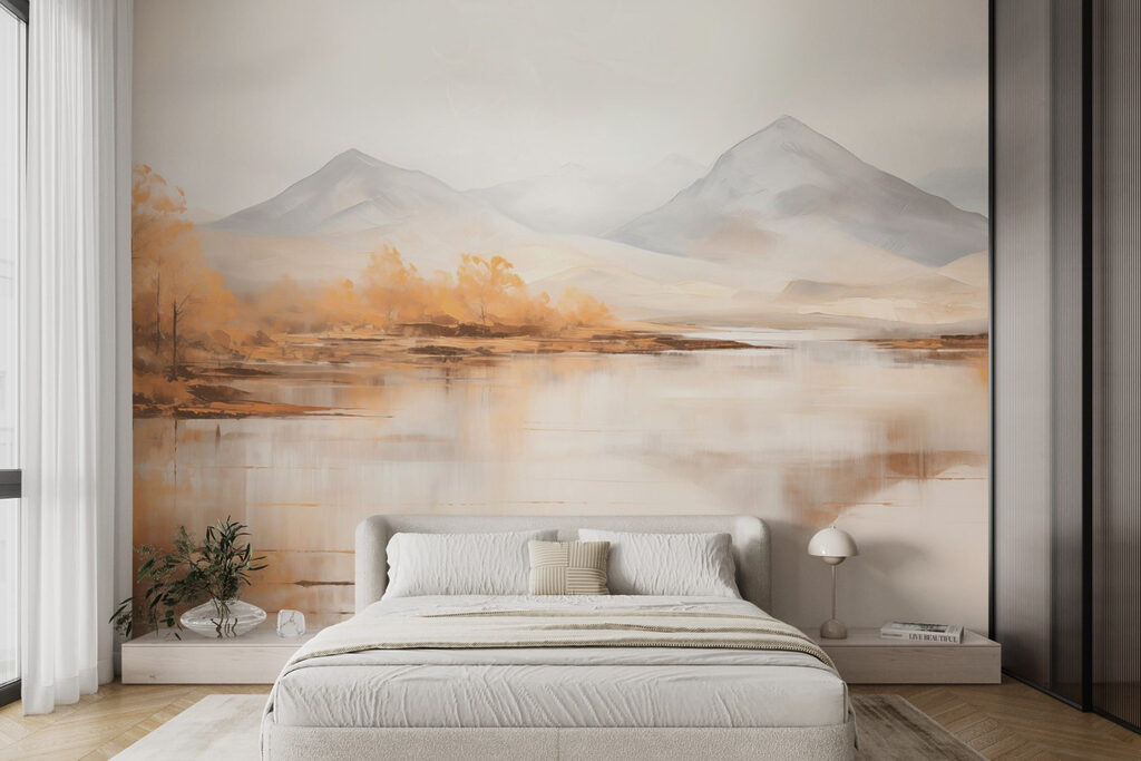 Lac et montagnes lointaines — intérieur 4