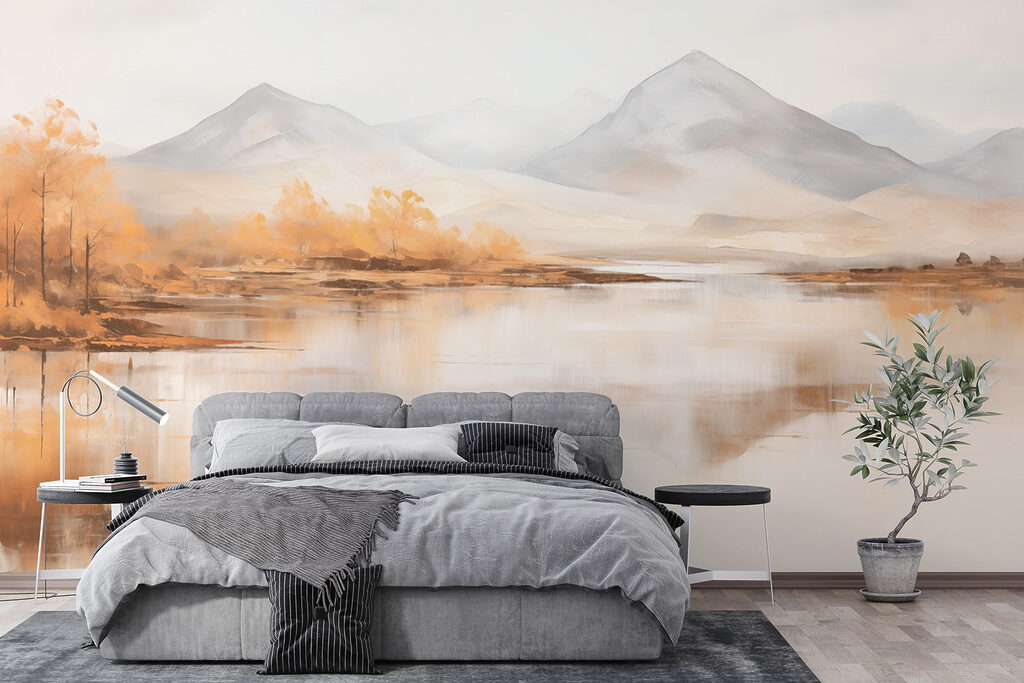 Lac et montagnes lointaines — intérieur 5