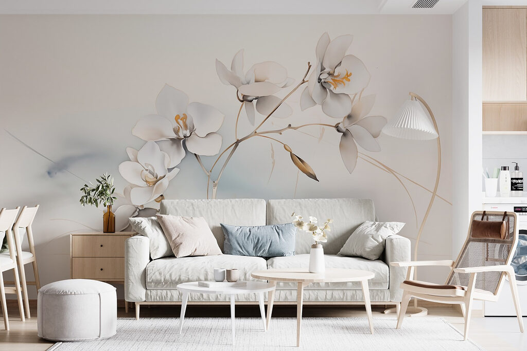 Fleurs blanches, brins dorés — intérieur 2