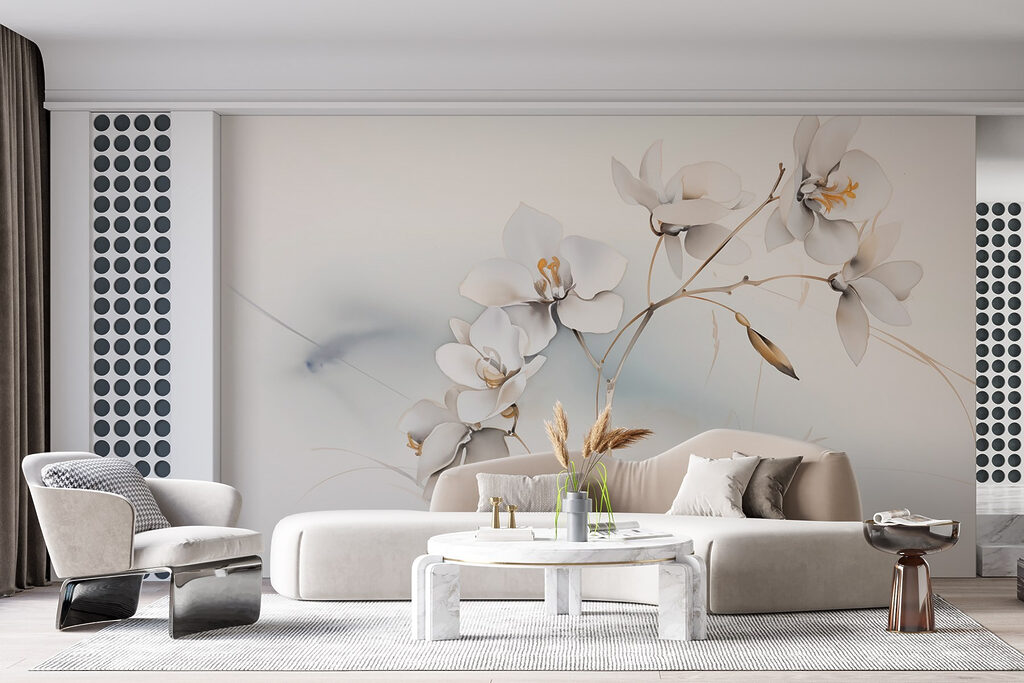 Fleurs blanches, brins dorés — intérieur 3