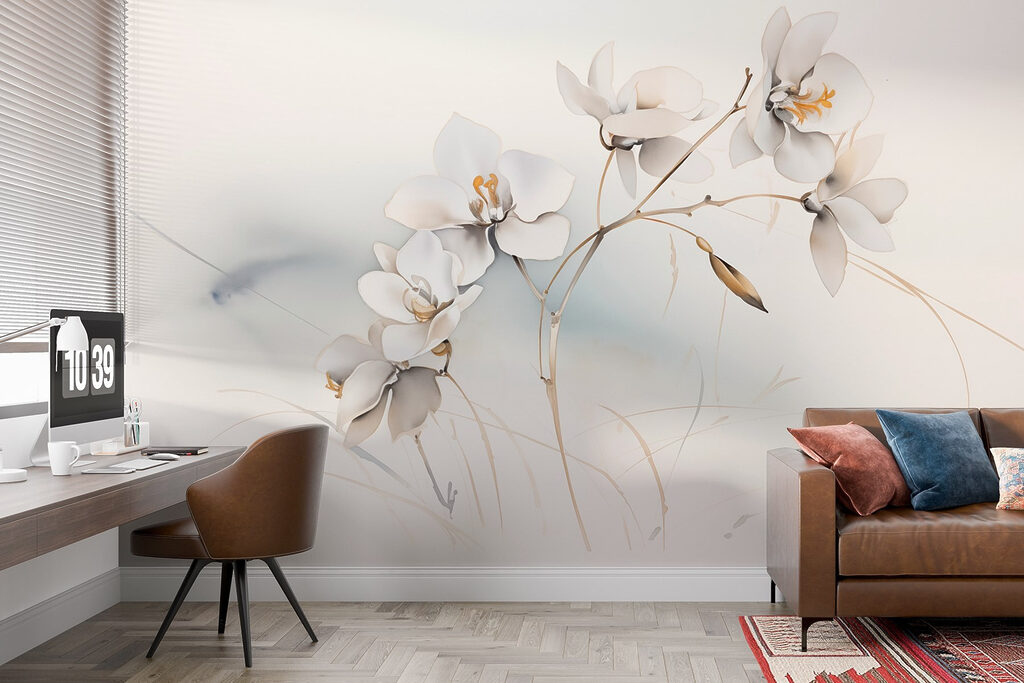 Fleurs blanches, brins dorés — intérieur 4