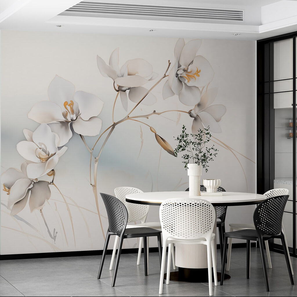 Fleurs blanches, brins dorés — intérieur 7