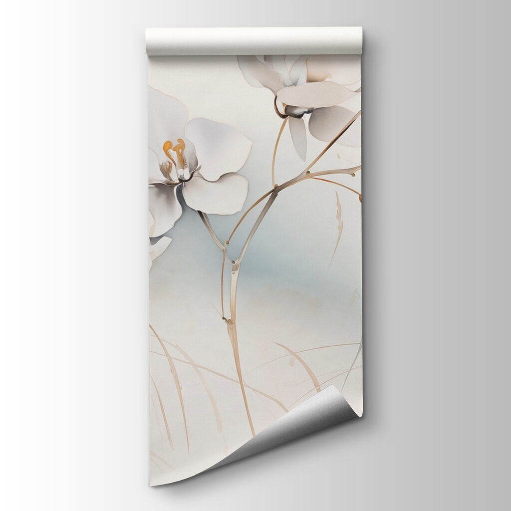 Fleurs blanches, brins dorés — vue du produit