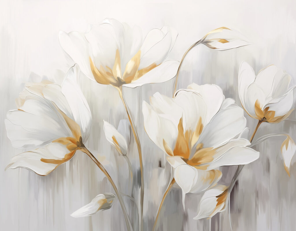 Fleurs à hauteurs inégales — motif complet