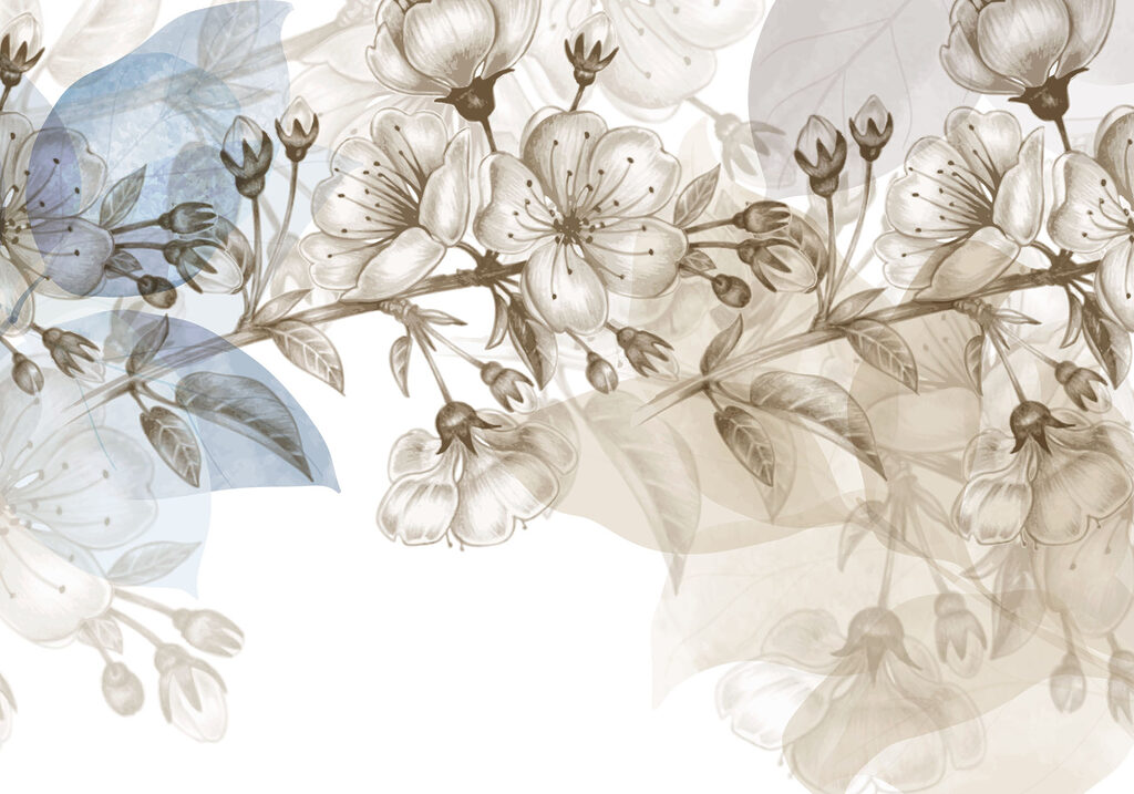 Frise de fleurs délicates — motif complet