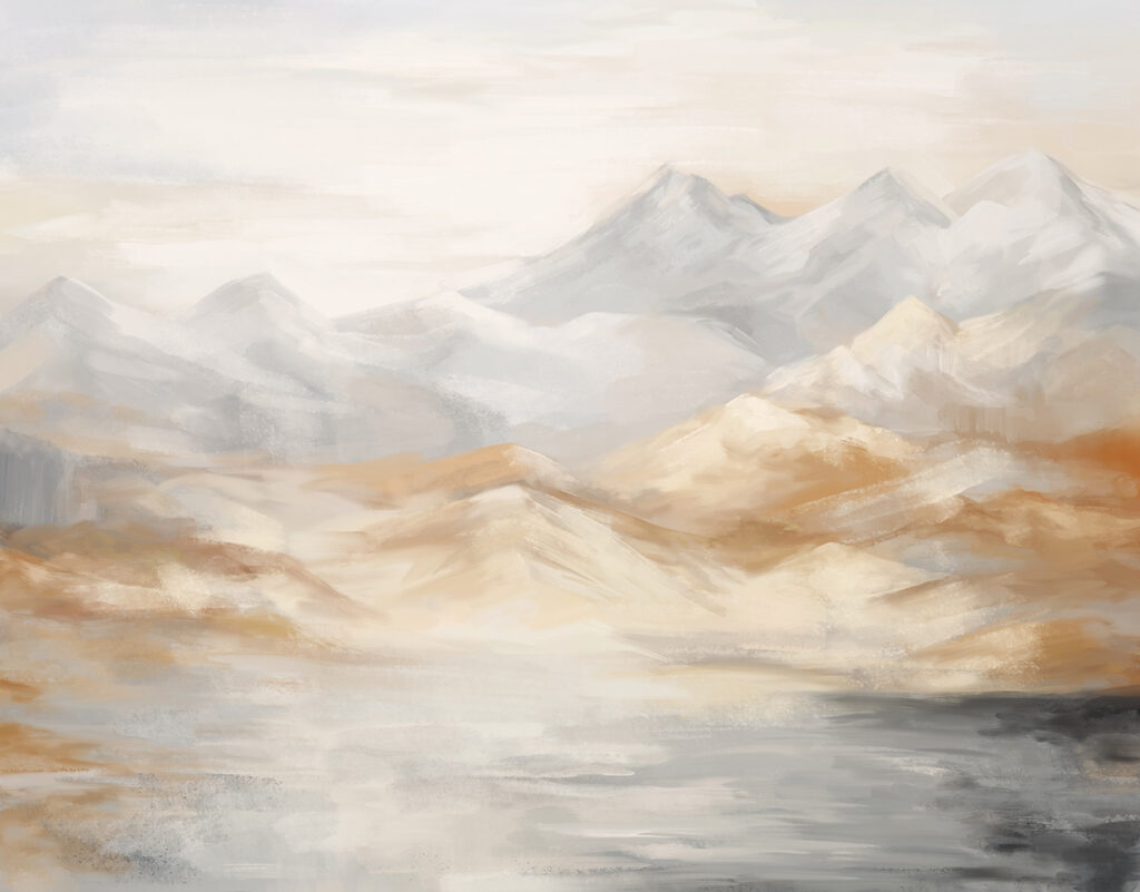 Sommets au-dessus du lac — motif complet