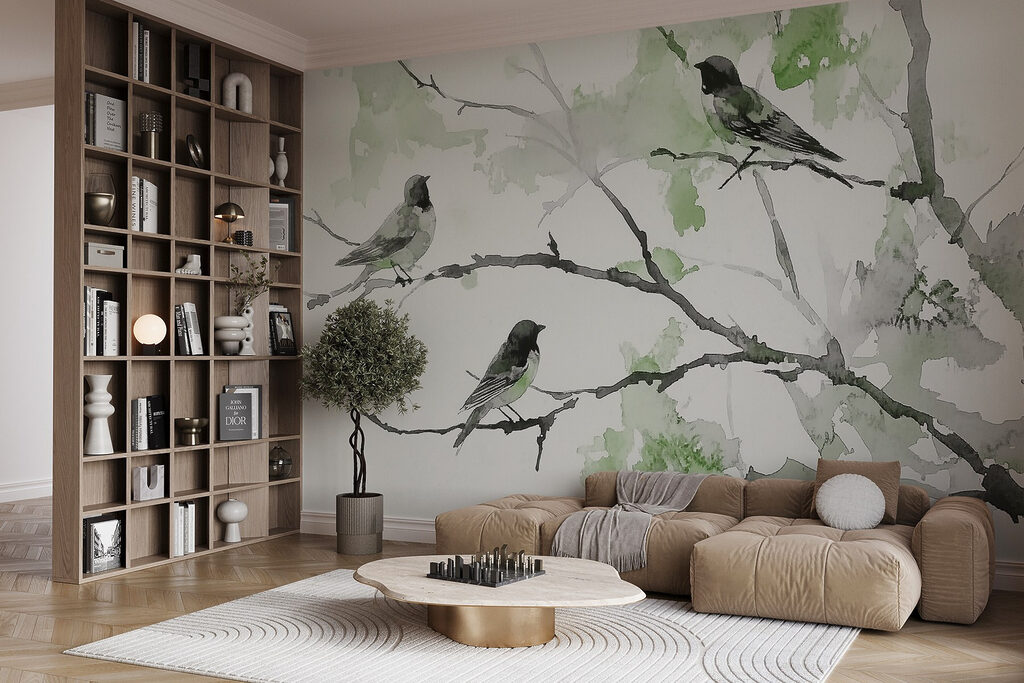 Oiseaux parmi les branches — intérieur 3