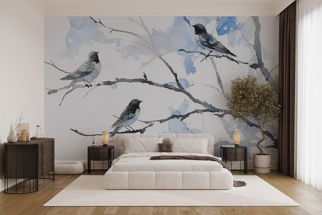 Oiseaux parmi les branches — intérieur 1
