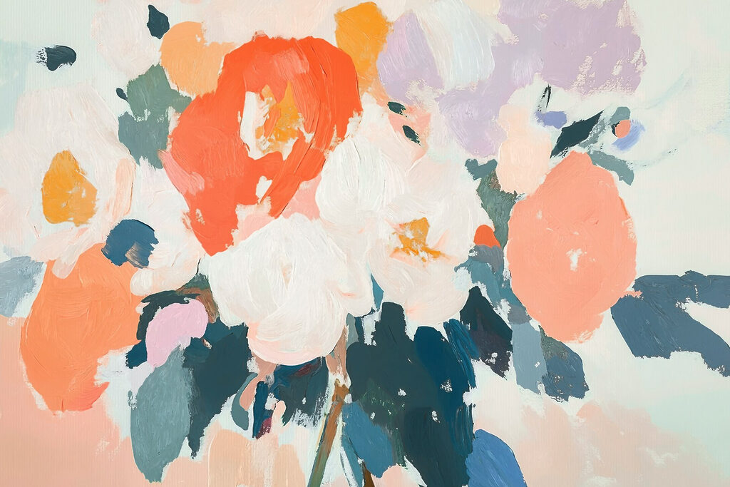 Fleurs en larges aplats — motif complet