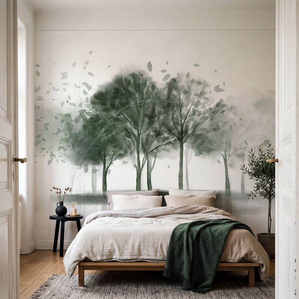 Reflet d’arbres à l’aquarelle — intérieur 1