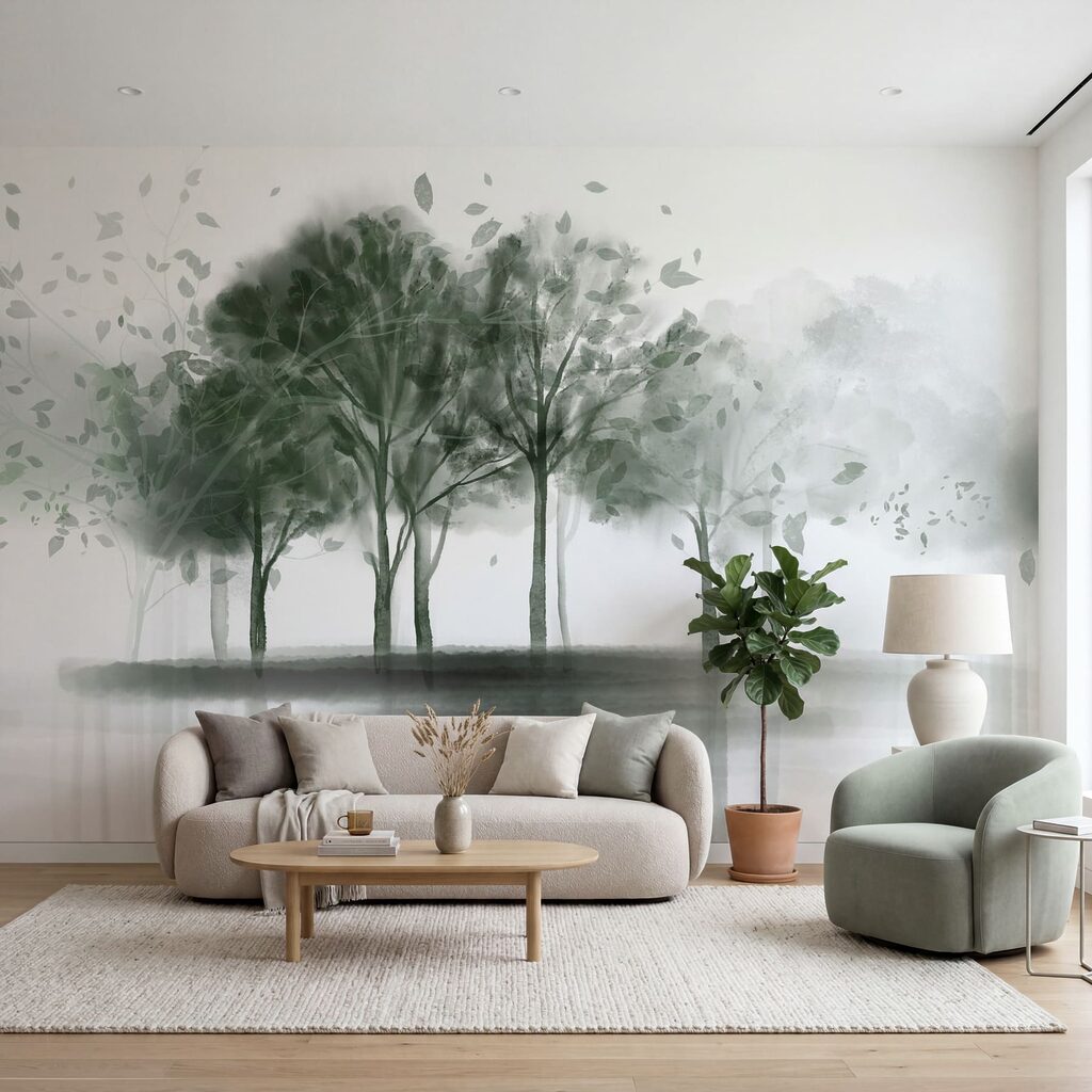 Reflet d’arbres à l’aquarelle — intérieur 2