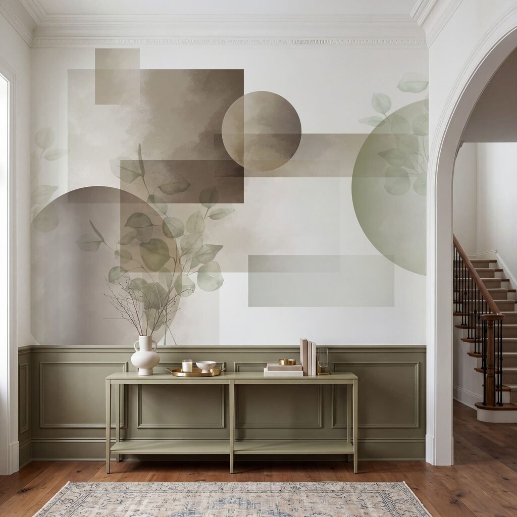 Géométrie et feuillage dans un intérieur
