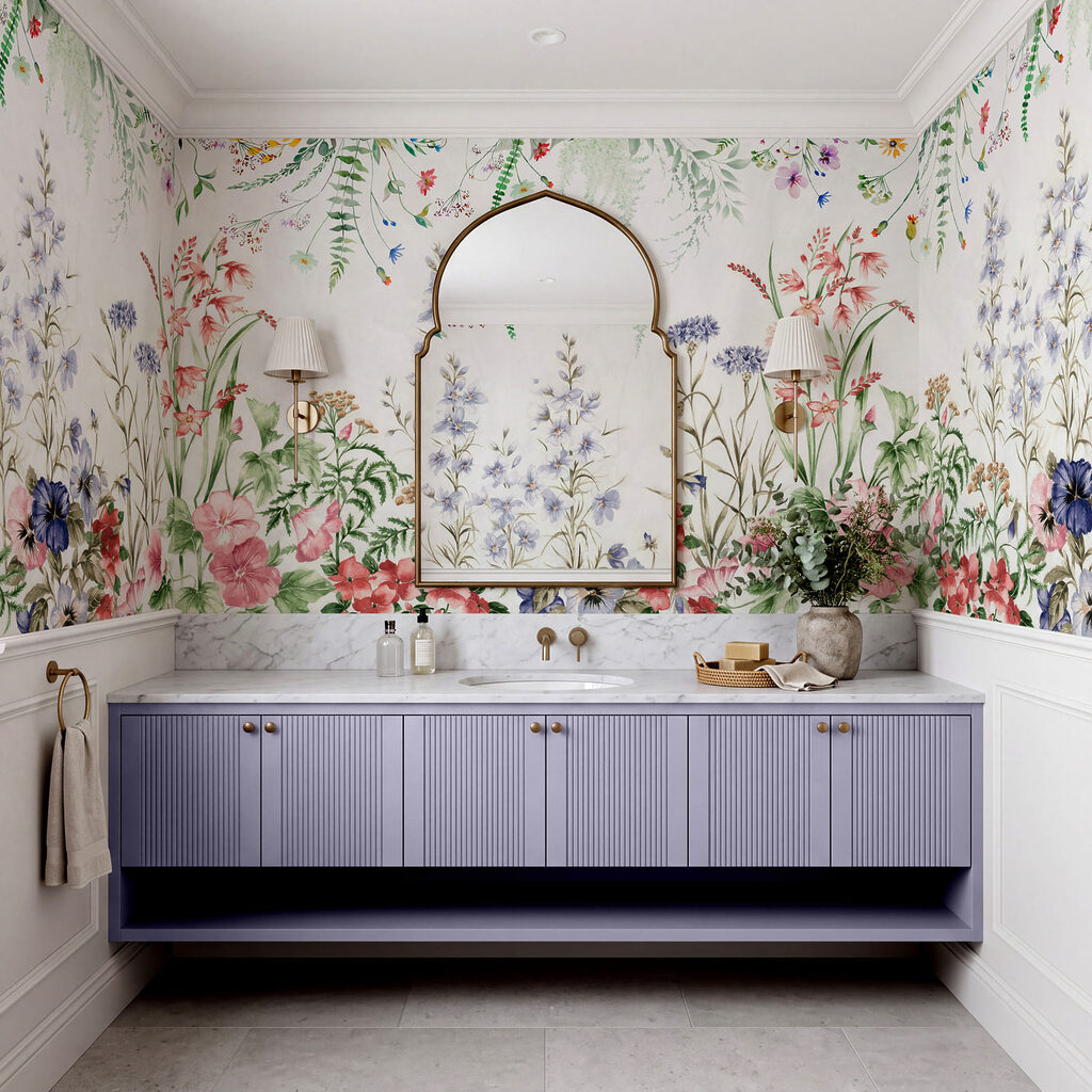 Jardin fleuri lumineux dans un intérieur