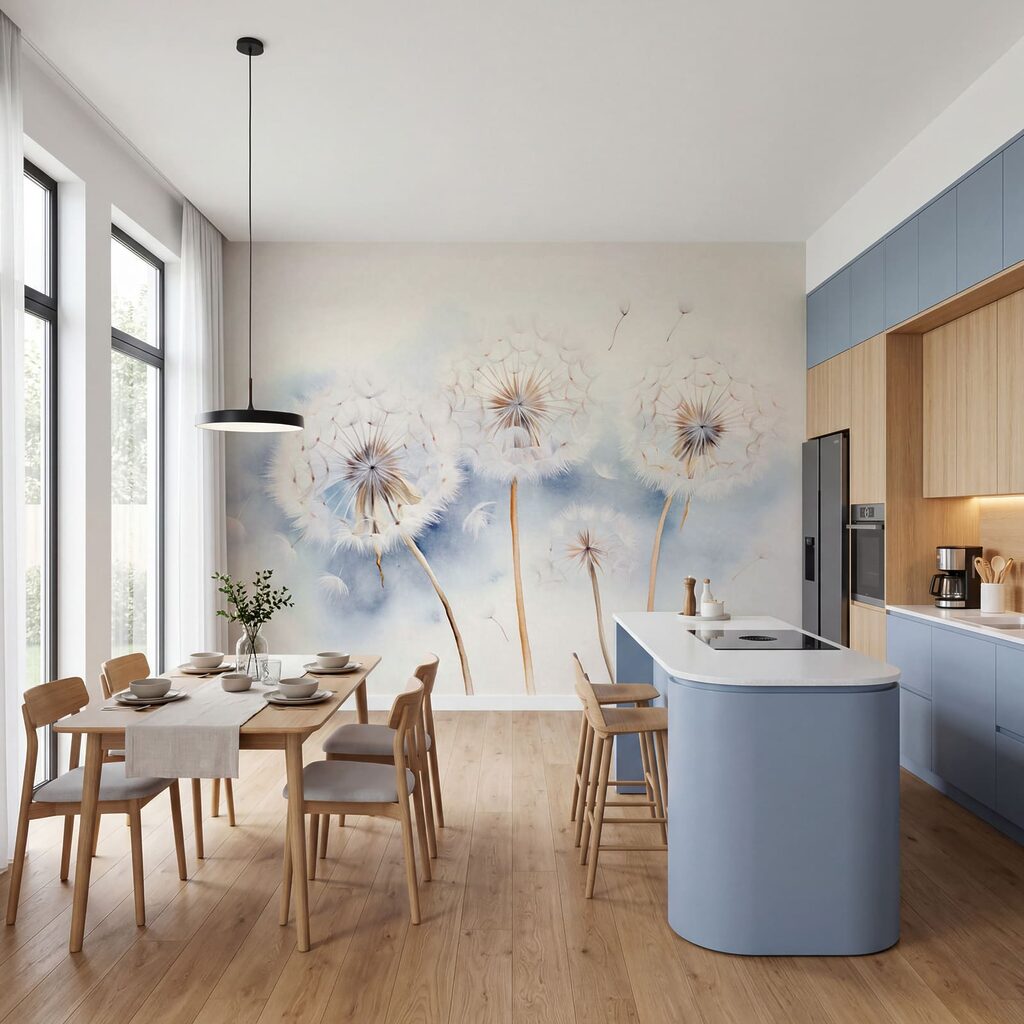 Pissenlits dans le vent dans un intérieur
