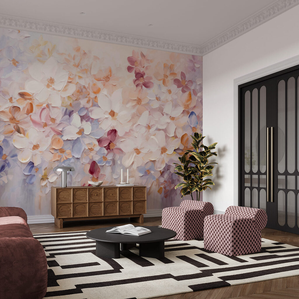 Mosaïque de fleurs dans un intérieur